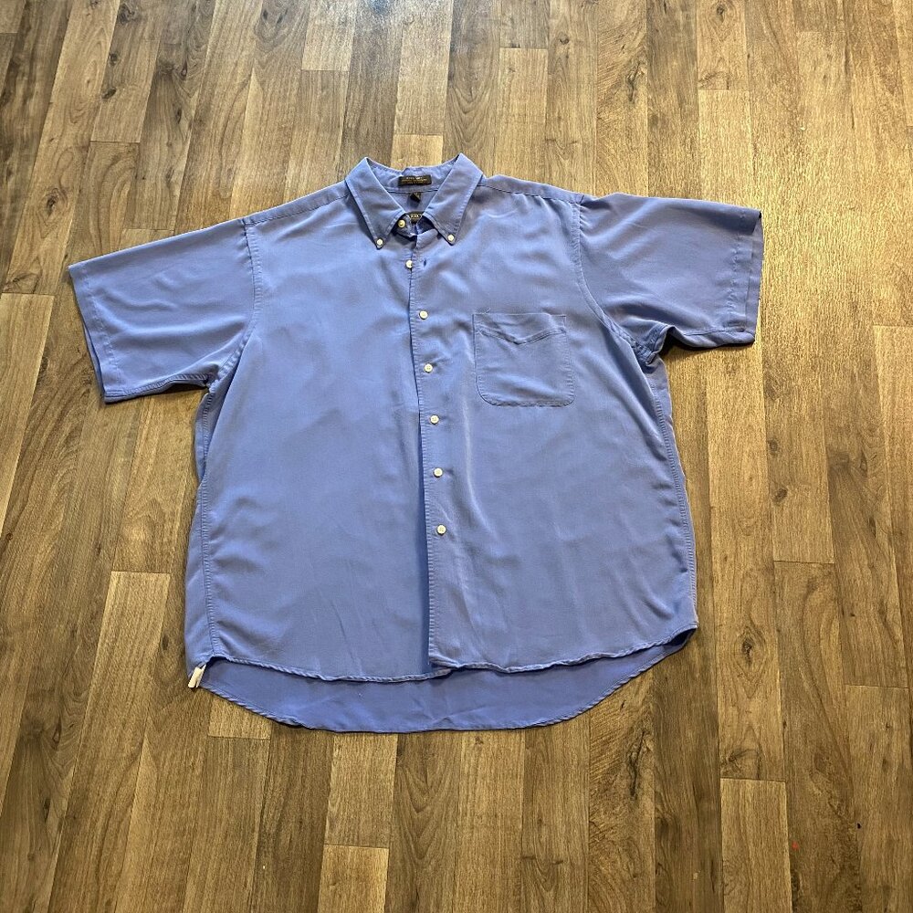 Arrow Ultra Soft Half Sleeve Button Down Shirt Size Large Blue